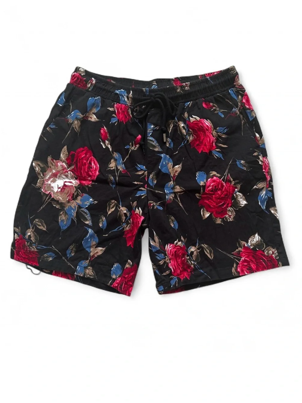 LucMatton Set Black Rose Short Sleeve Button-Down & Shorts